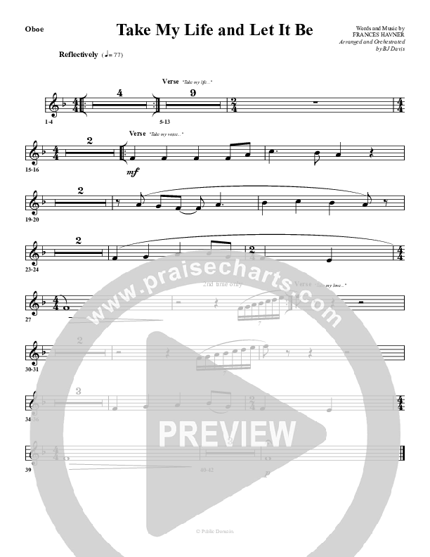 Take My Life And Let It Be Oboe (G3 Worship)