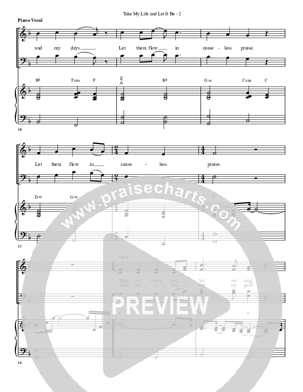 Take My Life And Let It Be Piano/Vocal (G3 Worship)