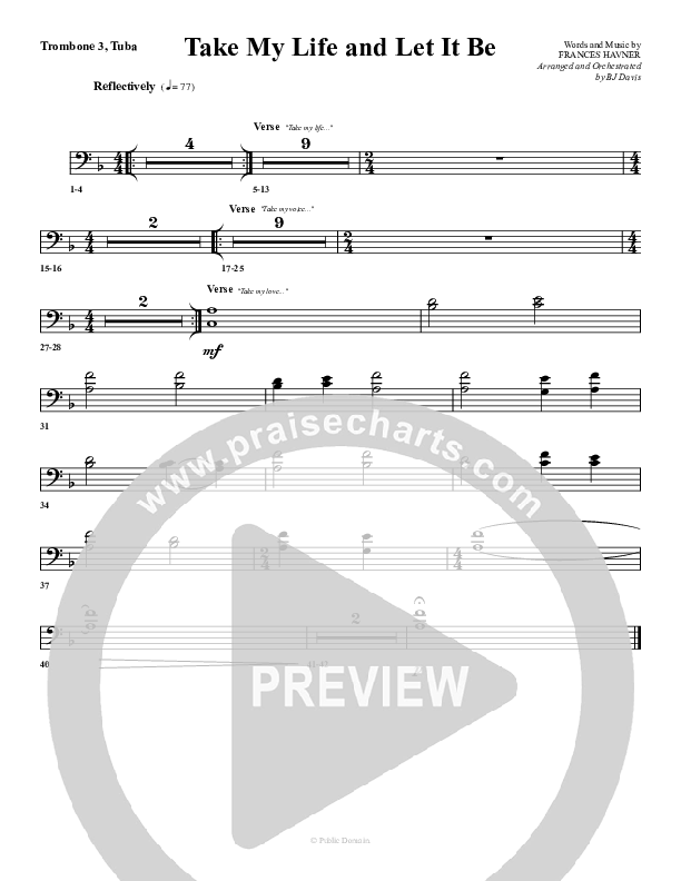 Take My Life And Let It Be Trombone 3/Tuba (G3 Worship)