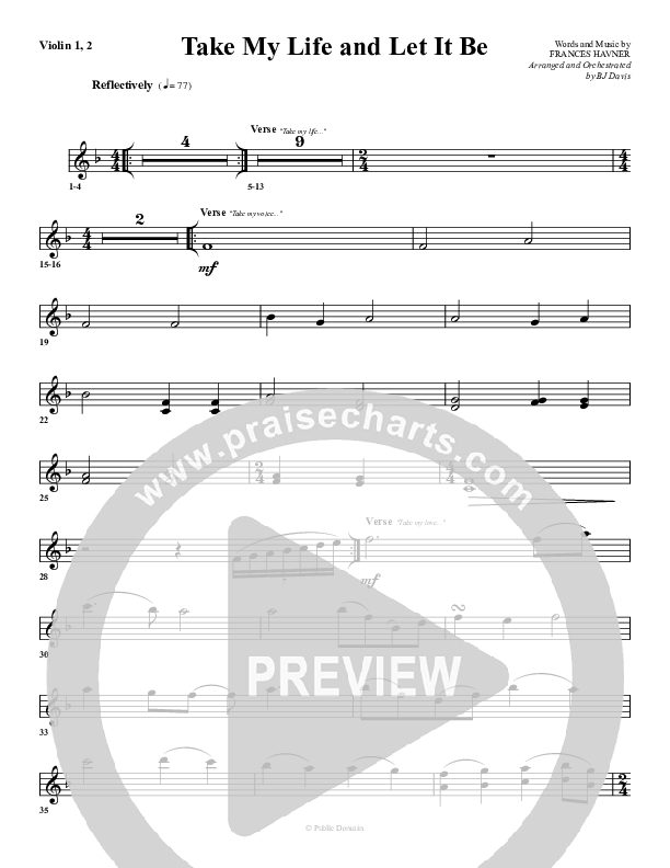 Take My Life And Let It Be Violin 1/2 (G3 Worship)