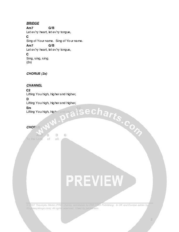 The Highest And The Greatest Chords & Lyrics (G3 Worship)