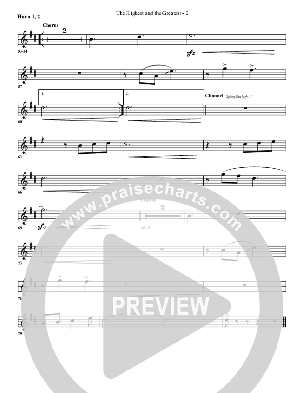 The Highest And The Greatest French Horn 1/2 (G3 Worship)