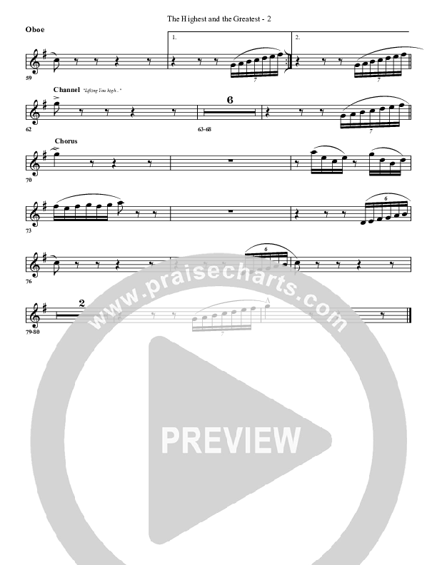 The Highest And The Greatest Oboe (G3 Worship)