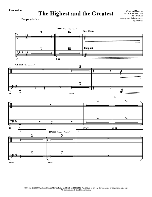 The Highest And The Greatest Percussion (G3 Worship)