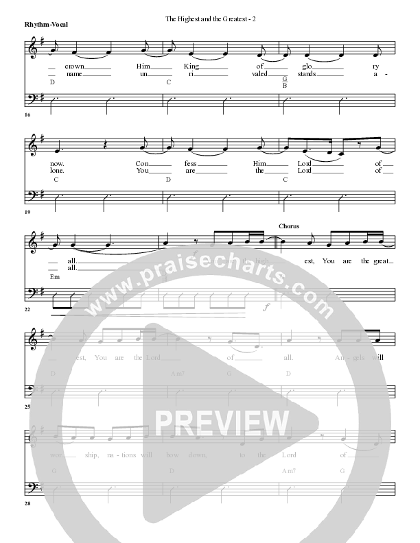 The Highest And The Greatest Rhythm/Vocal (G3 Worship)