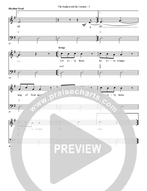 The Highest And The Greatest Rhythm/Vocal (G3 Worship)