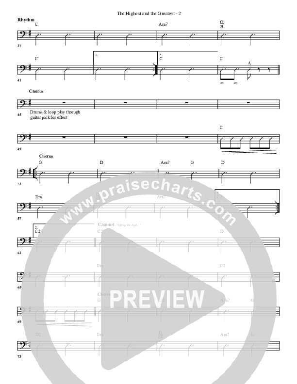 The Highest And The Greatest Rhythm Chart (G3 Worship)