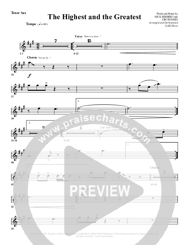 The Highest And The Greatest Tenor Sax 2 (G3 Worship)