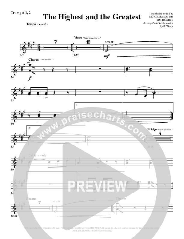 The Highest And The Greatest Trumpet 1,2 (G3 Worship)