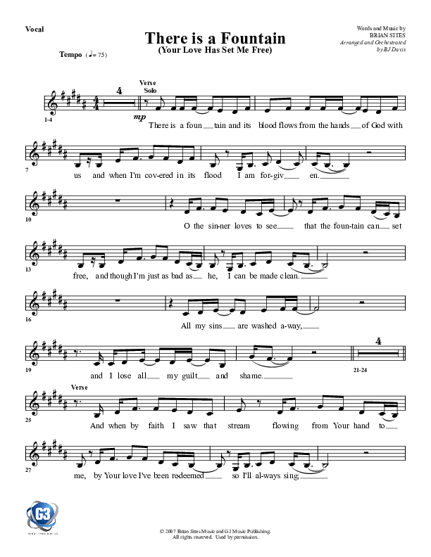 There Is A Fountain Choir Sheet (G3 Worship)