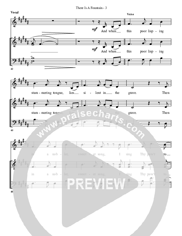 There Is A Fountain Choir Sheet (G3 Worship)