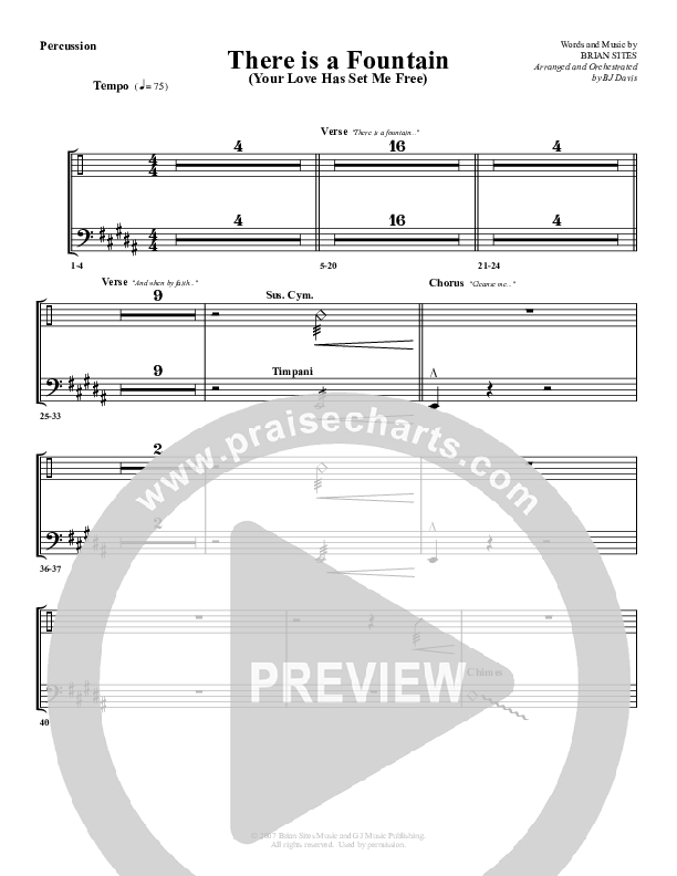 There Is A Fountain Percussion (G3 Worship)