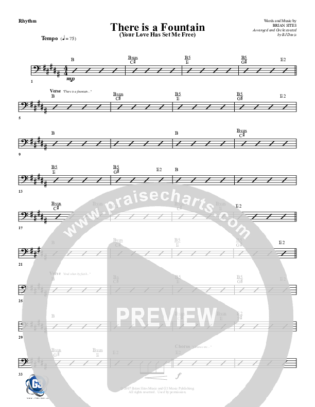 There Is A Fountain Rhythm Chart (G3 Worship)