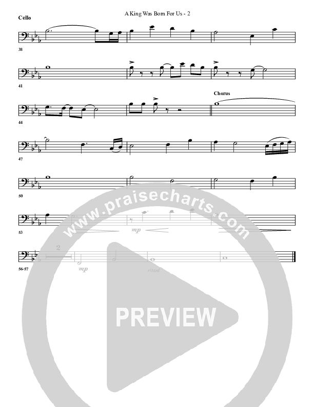 A King Was Born For Us Cello (G3 Worship)