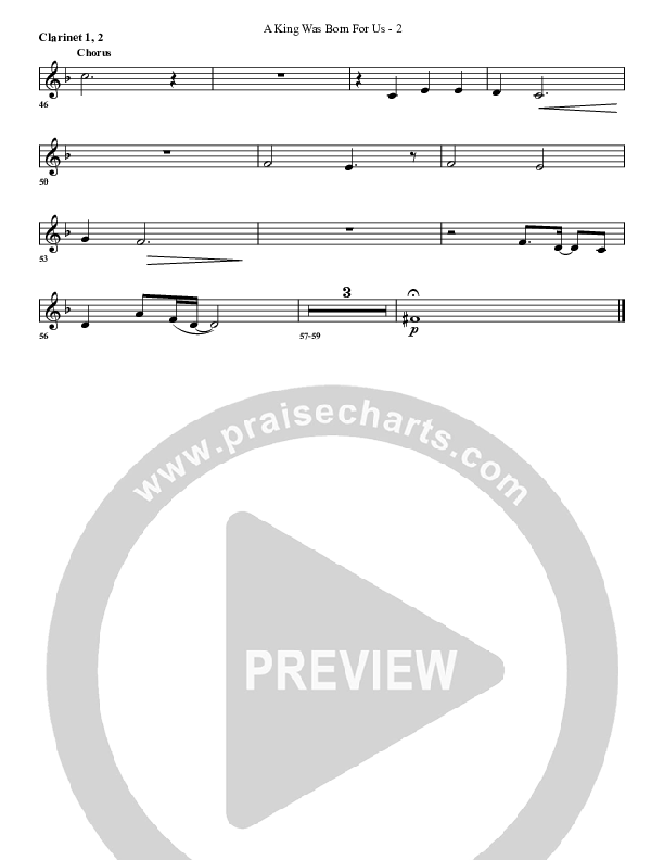 A King Was Born For Us Clarinet (G3 Worship)