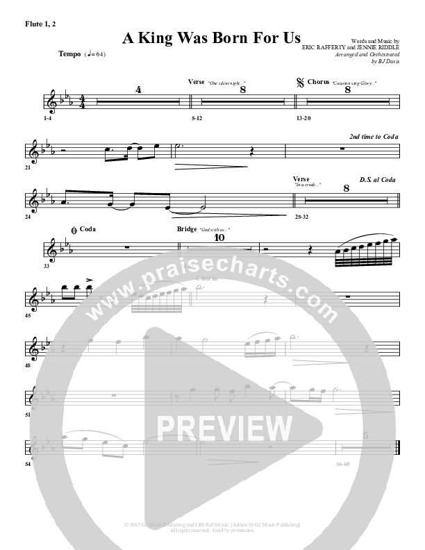 A King Was Born For Us Flute (G3 Worship)