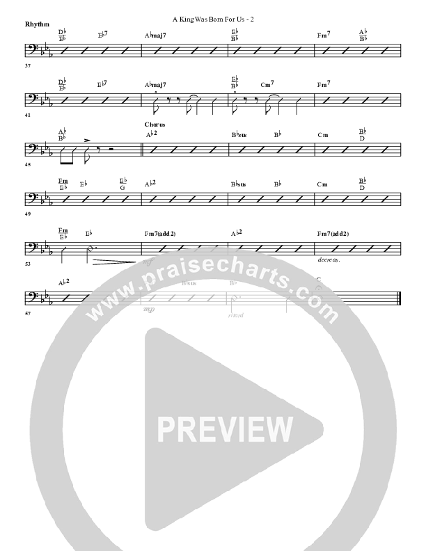 A King Was Born For Us Rhythm Chart (G3 Worship)
