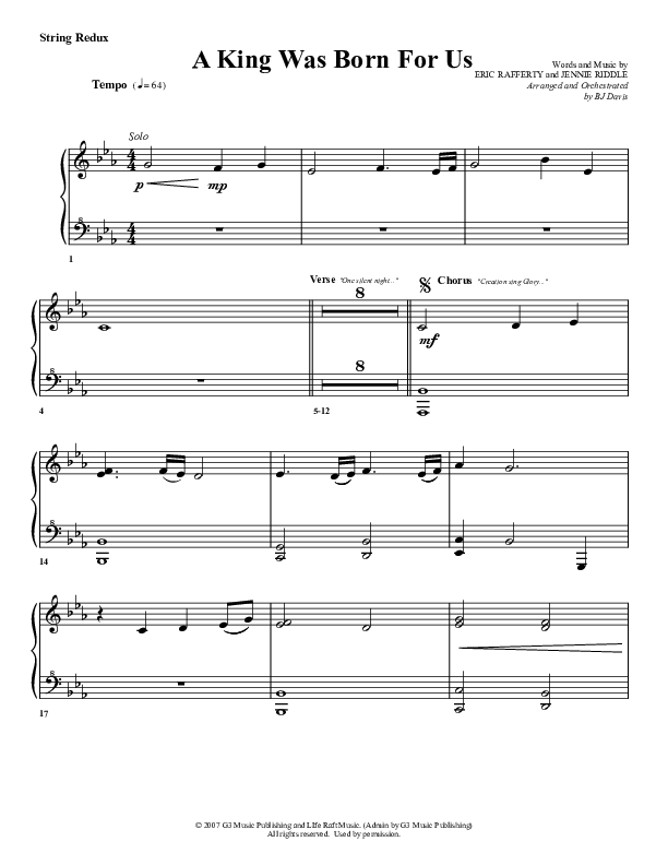 A King Was Born For Us Synth Strings (G3 Worship)