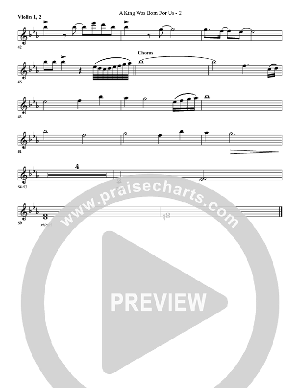 A King Was Born For Us Violin 1/2 (G3 Worship)