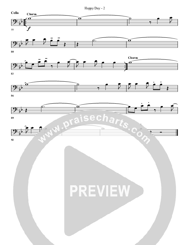 Happy Day Cello (G3 Worship)