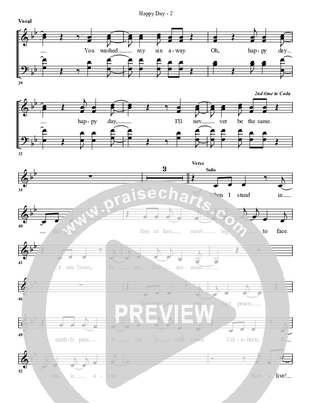 Happy Day Choir Sheet (G3 Worship)