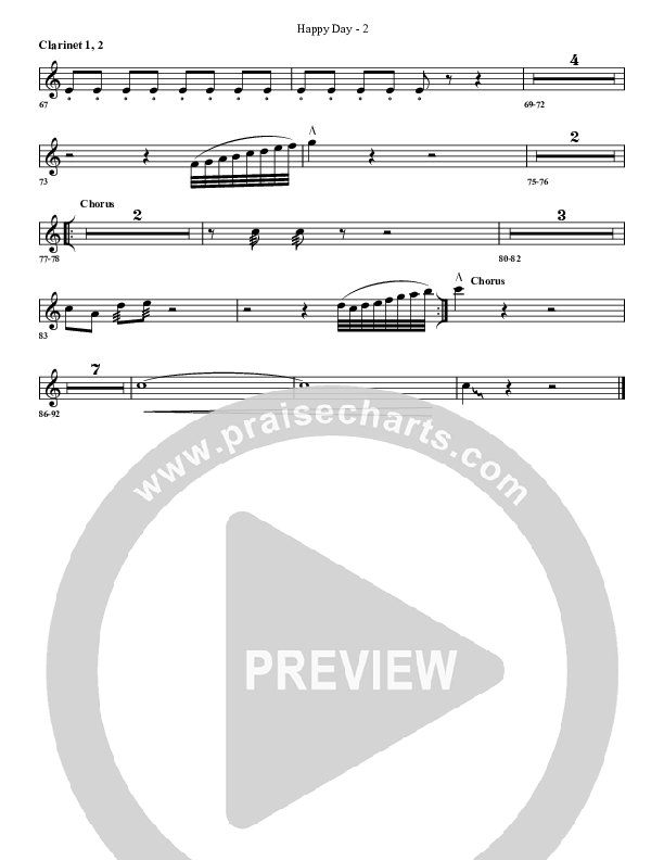 Happy Day Clarinet 1/2 (G3 Worship)