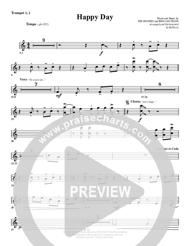 Happy Day Trumpet 1,2 (G3 Worship)
