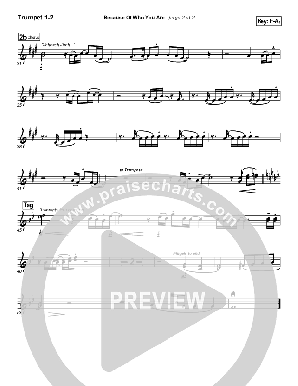 Because Of Who You Are Trumpet 1,2 (Martha Munizzi)