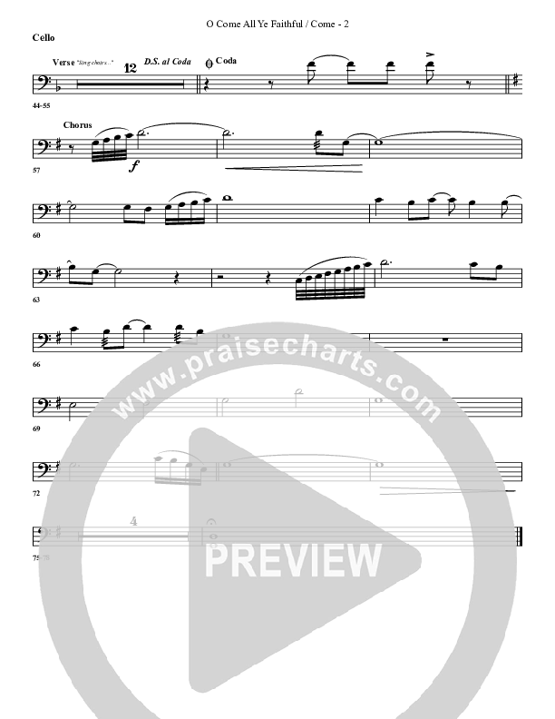 O Come All Ye Faithful Come Cello (G3 Worship)