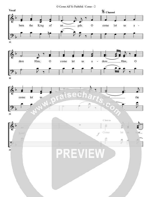 O Come All Ye Faithful Come Choir Sheet (G3 Worship)