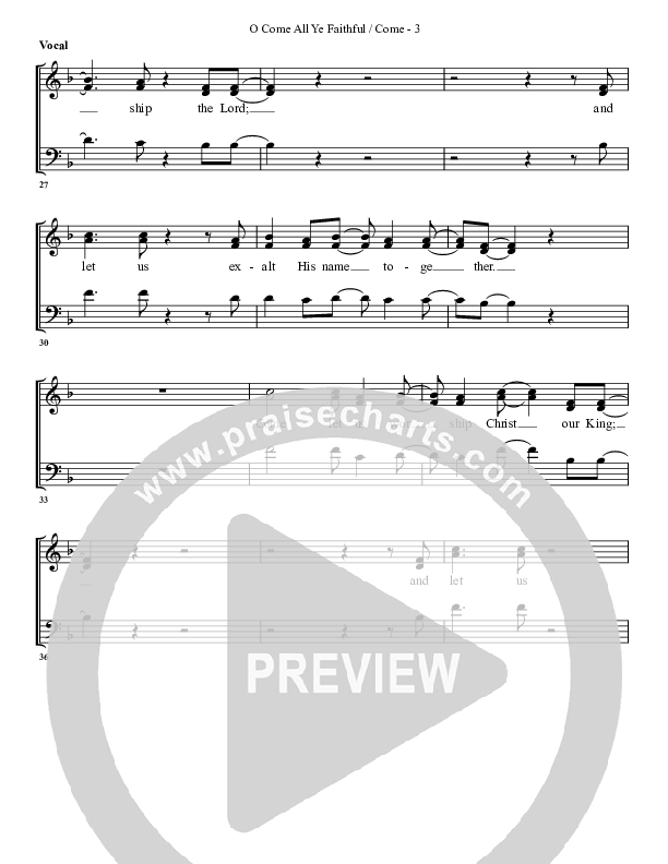 O Come All Ye Faithful Come Choir Sheet (G3 Worship)