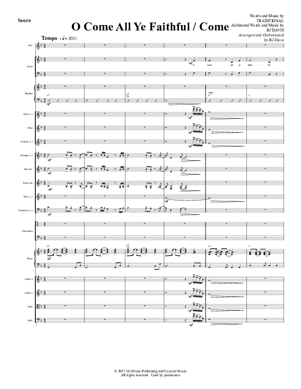 O Come All Ye Faithful Come Conductor's Score (G3 Worship)
