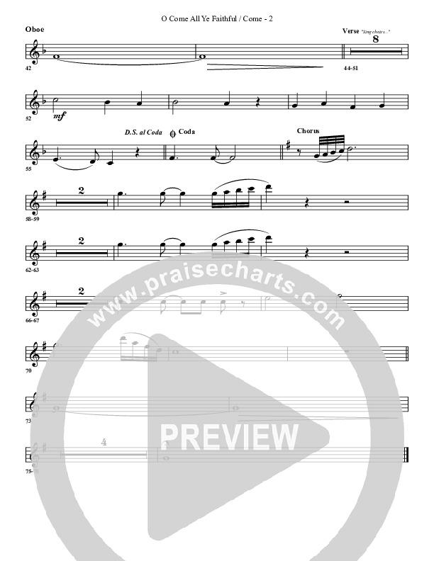 O Come All Ye Faithful Come Oboe (G3 Worship)