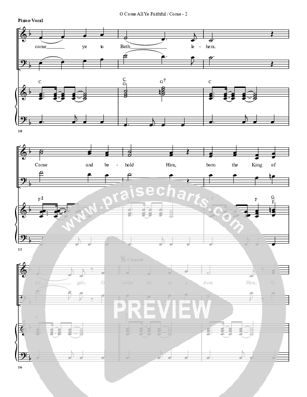 O Come All Ye Faithful Come Piano/Vocal & Lead (G3 Worship)