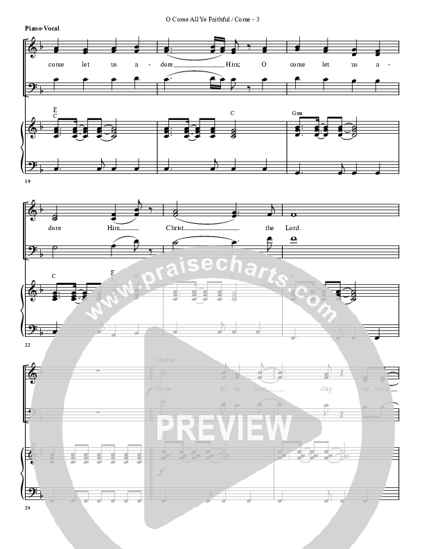 O Come All Ye Faithful Come Piano/Vocal & Lead (G3 Worship)