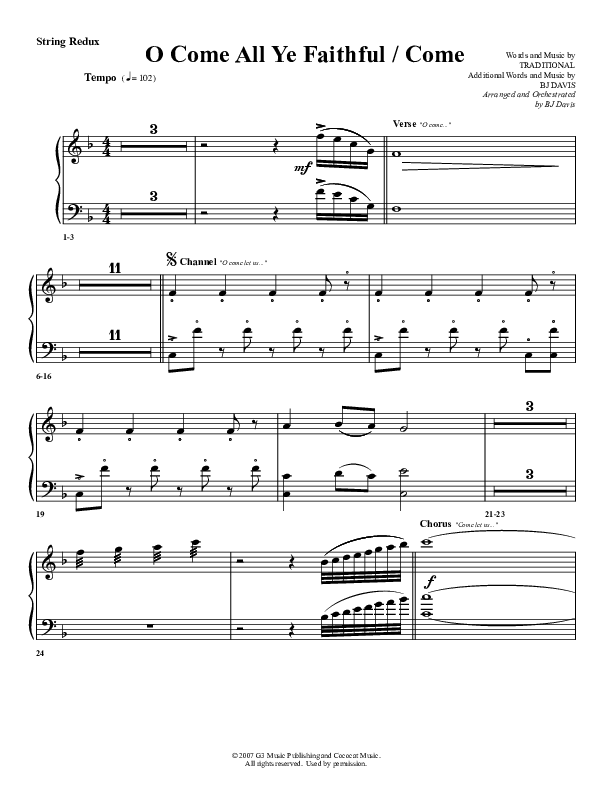 O Come All Ye Faithful Come Synth Strings (G3 Worship)