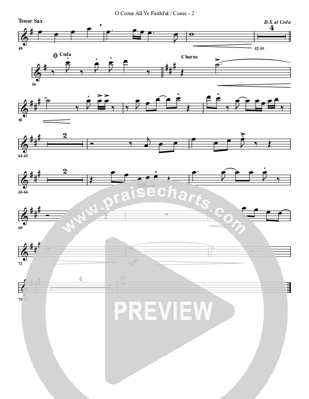 O Come All Ye Faithful Come Tenor Sax 2 (G3 Worship)