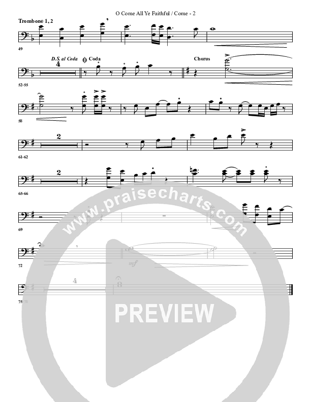 O Come All Ye Faithful Come Trombone 1/2 (G3 Worship)