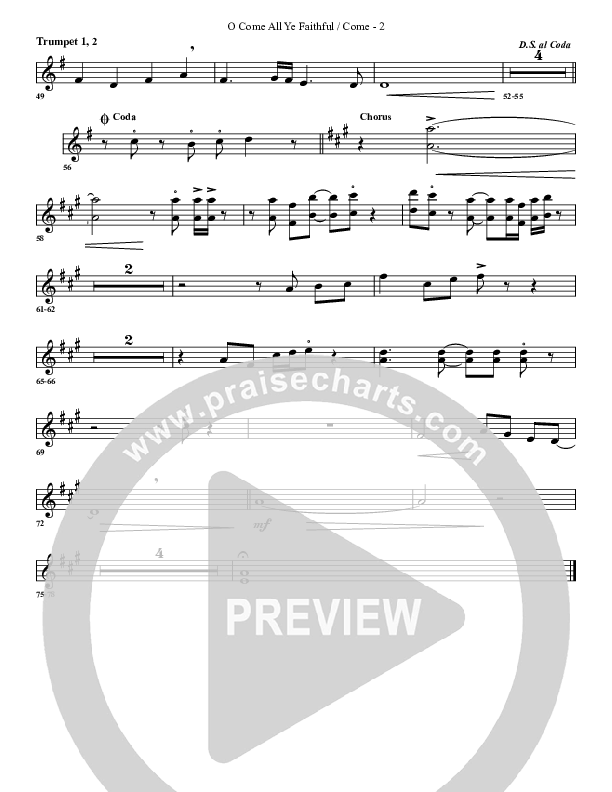 O Come All Ye Faithful Come Trumpet 1,2 (G3 Worship)