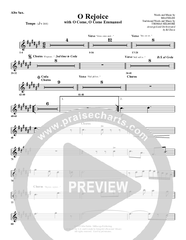 O Rejoice Alto Sax (G3 Worship)