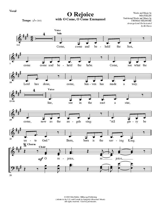 O Rejoice Choir Sheet (G3 Worship)