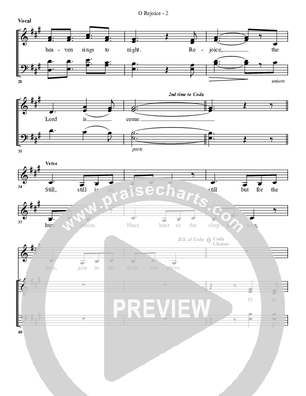 O Rejoice Choir Sheet (G3 Worship)