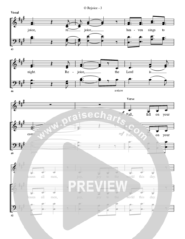 O Rejoice Choir Sheet (G3 Worship)
