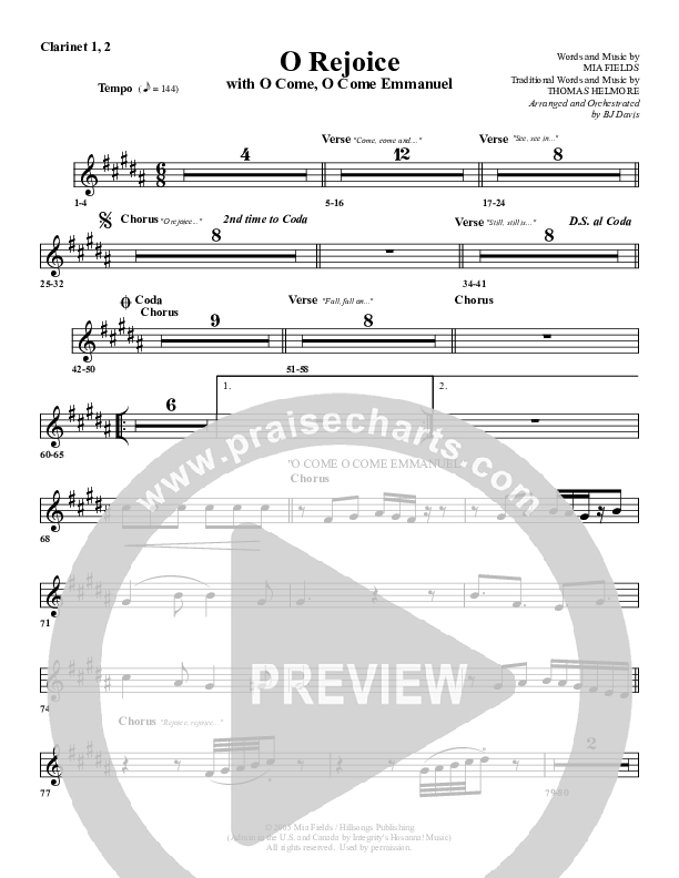 O Rejoice Clarinet 1/2 (G3 Worship)