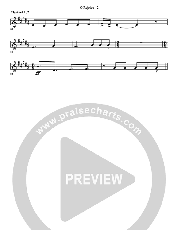 O Rejoice Clarinet 1/2 (G3 Worship)