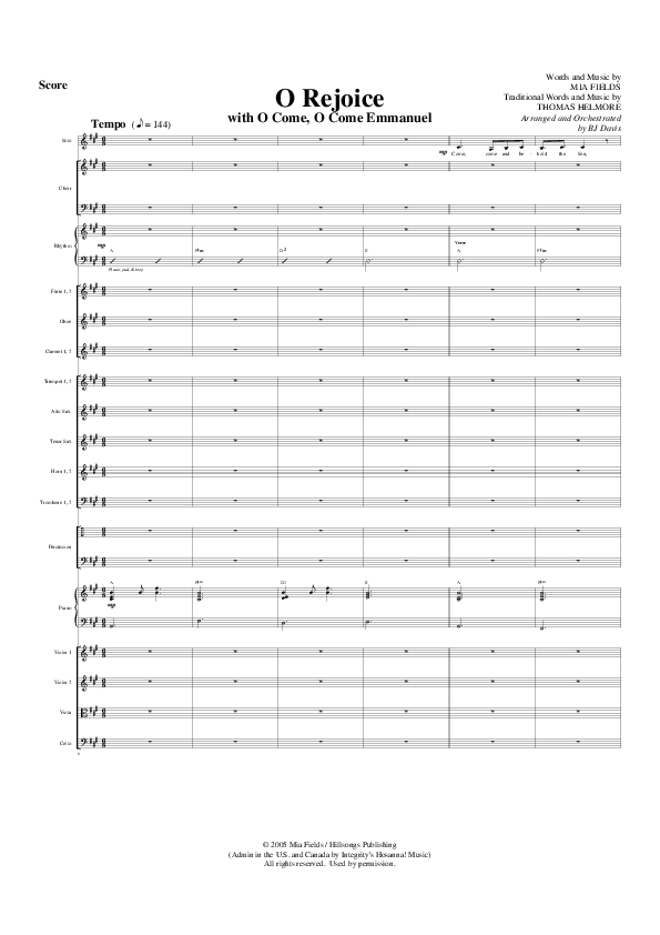 O Rejoice Orchestration (G3 Worship)