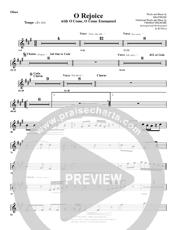 O Rejoice Oboe (G3 Worship)