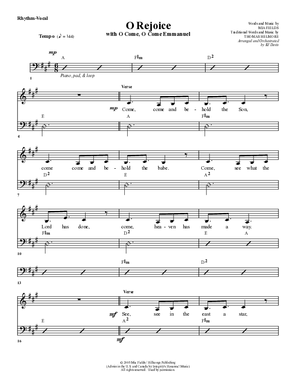 O Rejoice Rhythm/Vocal (G3 Worship)