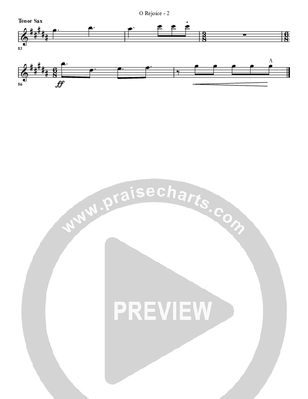 O Rejoice Tenor Sax 2 (G3 Worship)