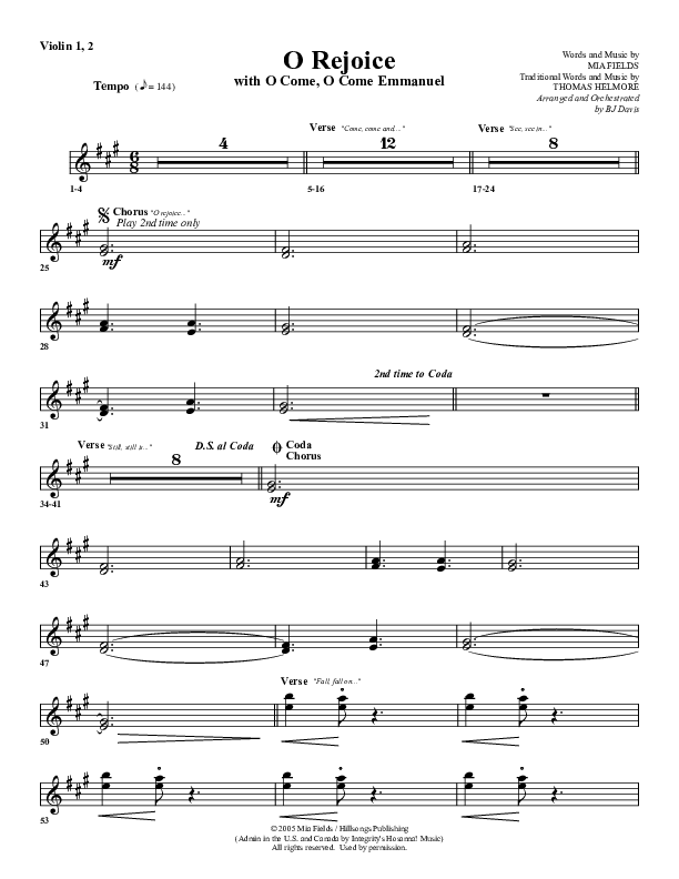 O Rejoice Violin 1/2 (G3 Worship)